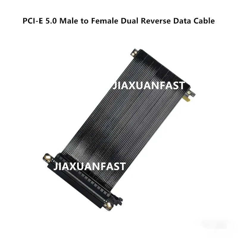 Dual Reverse PCI-E5.0 16X Male to Female Extension Cable 19CM RTX5090/5080 RX8900 for Mini-ITX Case