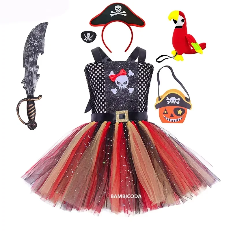 Swashbuckler Pirates Girls Role Play Costumes Dress for Kids Child Tween & Teens 4-12Y Kids Stage Performance Clothing