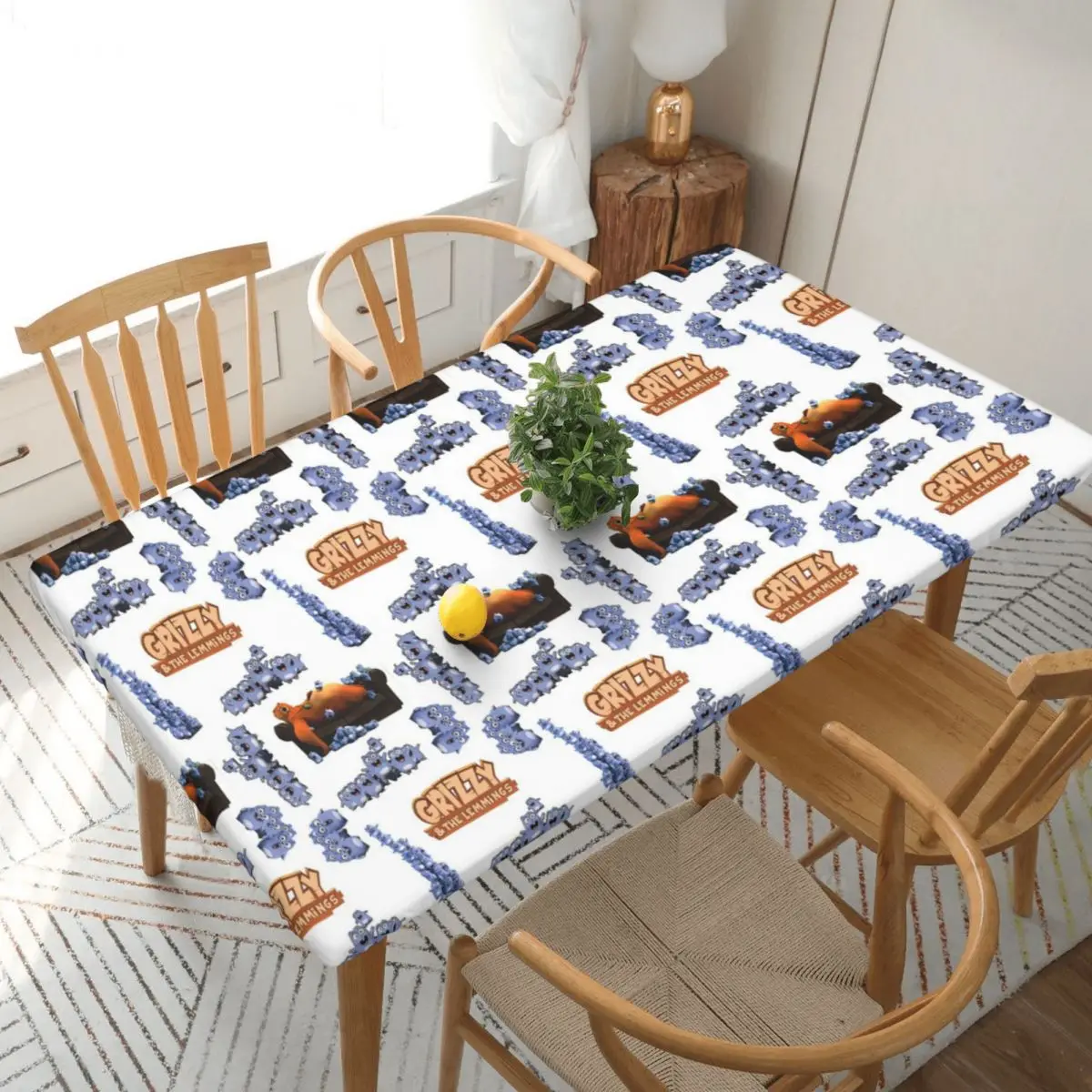 Animation Grizzy And The Lemmings Cartoon Anime Custom Rectangular Tablecloth Oilproof Table Cover for Festival Table Cloth
