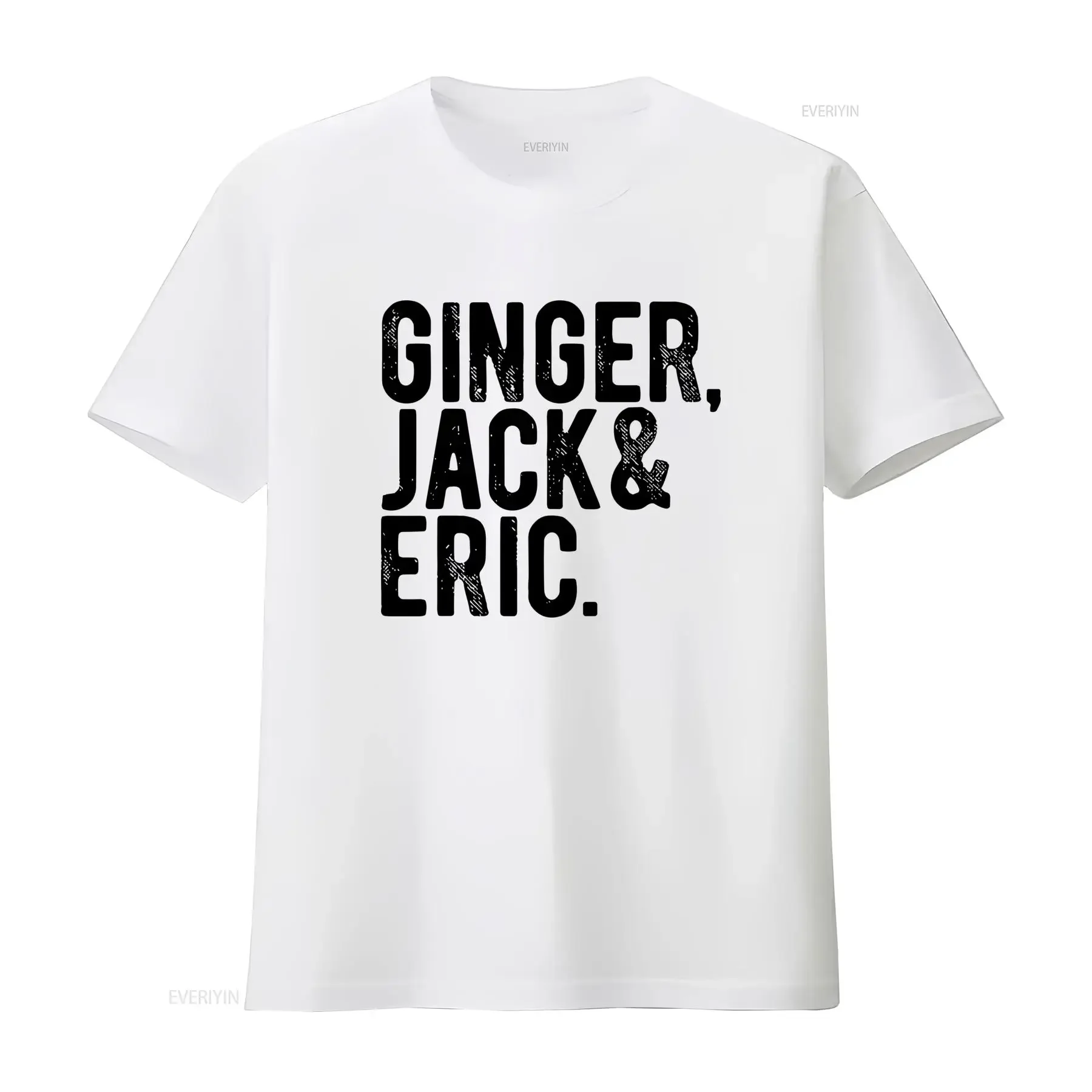 Ginger Jack Eric T-Shirt, klassisches Retro-Rockband-Mitglieder-Design für Schlagzeuger, 60er-Jahre-Bands, Vintage-Washed-Top für den Alltag