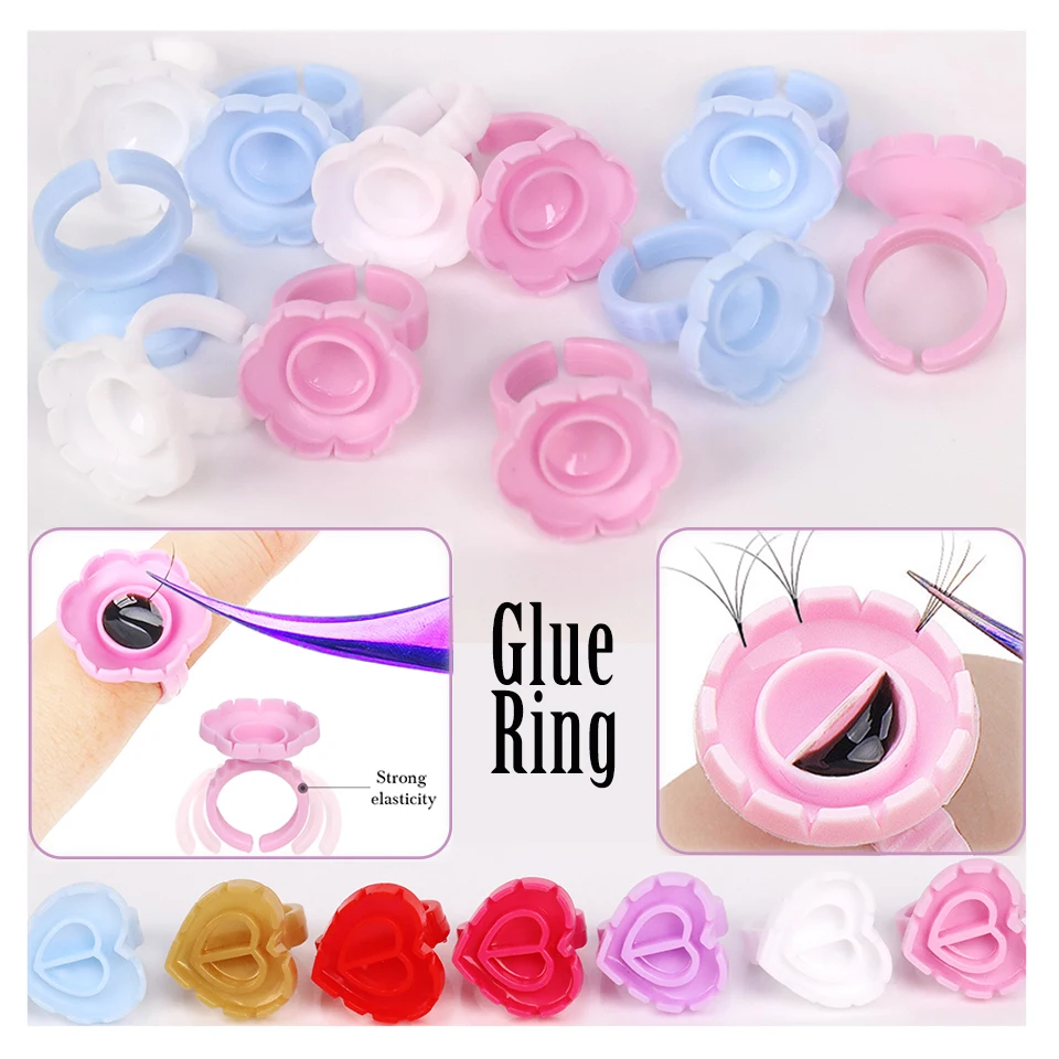 Blossom Cup Tattoo Pigment Glue Ring Container Nail Glue Canned Glue Holder Grafting Eyelash Extension Glue Ring Cup Makeup Tool