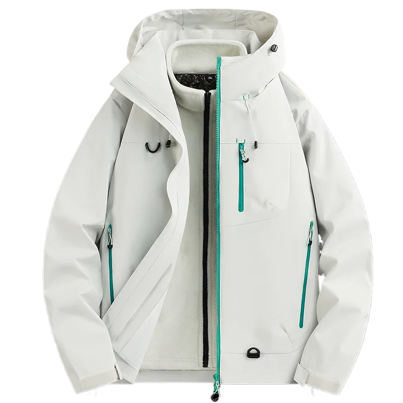 

New Autumn Winter Three in One Outdoor Jacket Graphene Thickened Coat Hooded Work Jacket Men Women Outdoor Mountaineering Suit