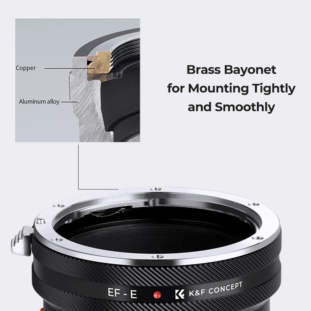 K&F Concept EF to E PRO Mount Lens Adapter Ring for Canon EOS EF Mount Lens to Sony E A6400 A6500 A6600 A7II A7SI NEX-5N Cameras