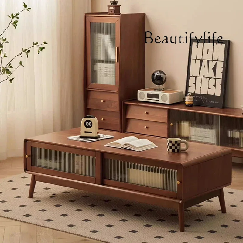 

JB Wood Decoration Coffee Table Luxury Modern Living Room Designer Storage Drawers Side Table Writing Couchtisch Home Furniture