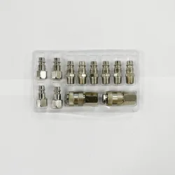 12pcs Pneumatic Quick Connectors European Style 1/4'' Quick Coupling Industrial Plugs Air Compressor Tool Parts Hose Connector