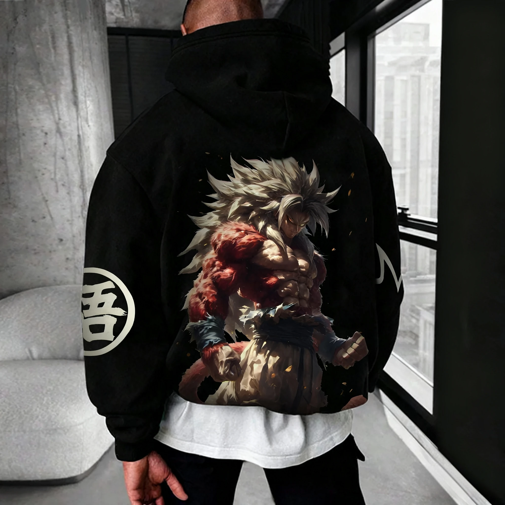 Dragon Ball Co-Branding-Hoodie für Herren, 2025, Herbst/Winter, neuer Anime, bedruckt, amerikanischer Hip-Hop, lässig, lockerer Eltern-Kind-Pullover