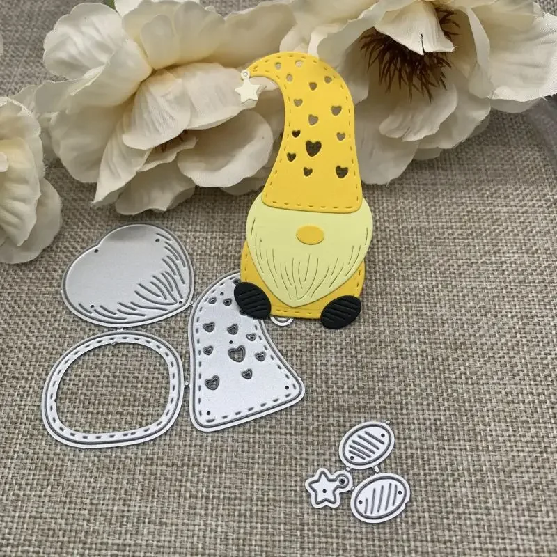 

Рождественский гном Санта, металлические трафареты для резки, трафареты для DIY, скрапбукинга, декоративная форма для высечки ручной работы