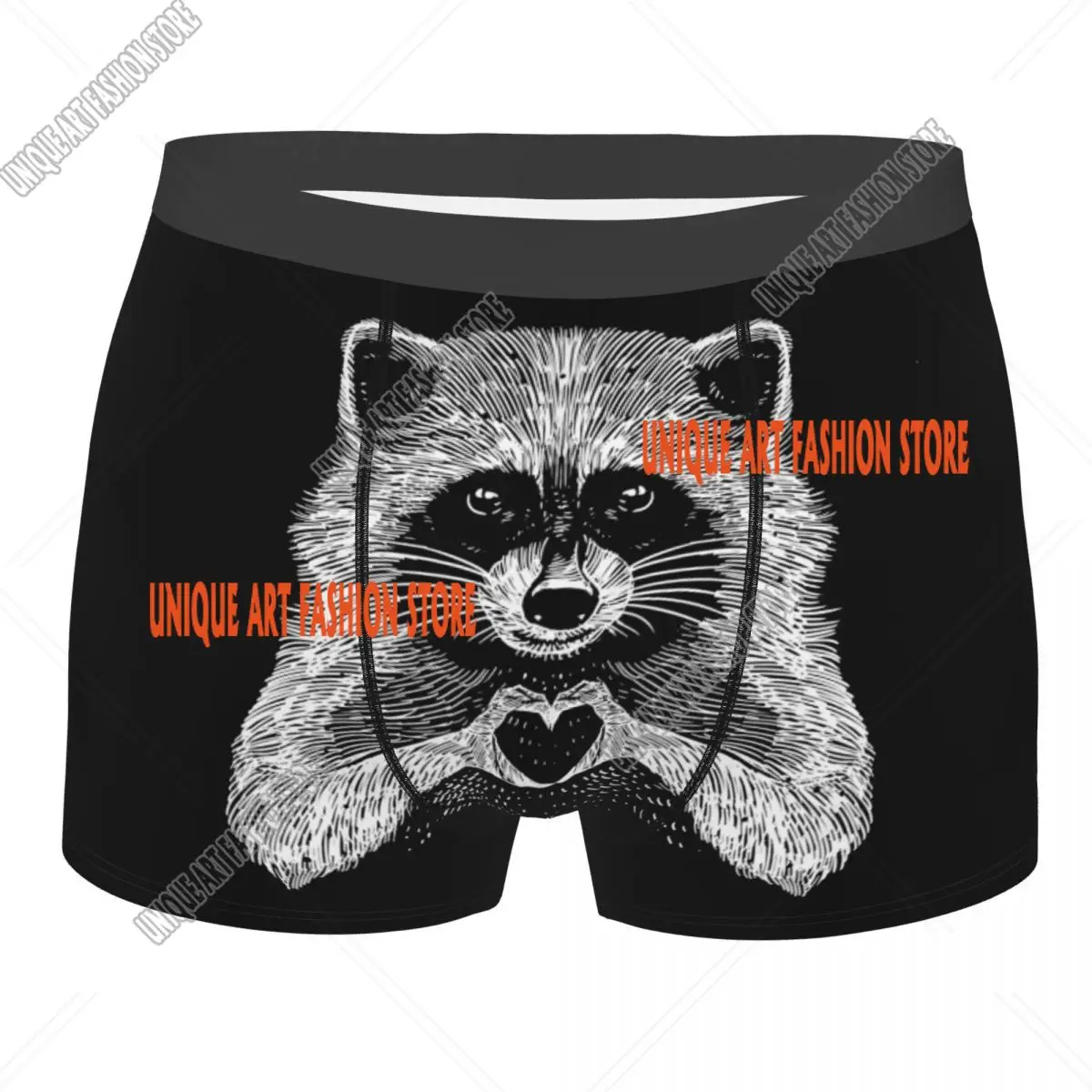 Custom Sexy Male Cool Cute Love Raccoon Underwear Racoon Panda Boxer Briefs Breathable Shorts Panties Underpants