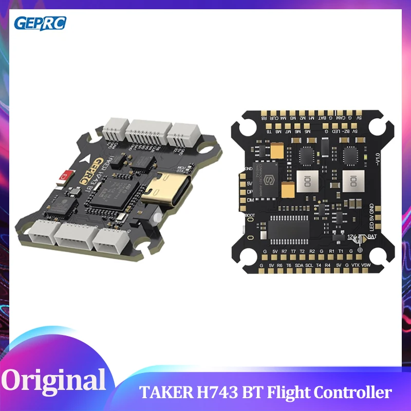

GEPRC TAKER H743 FC BT Dual Gyro 3-6S Контроллер полета с выходом BEC 5 В 12 В для гоночного дрона RC FPV
