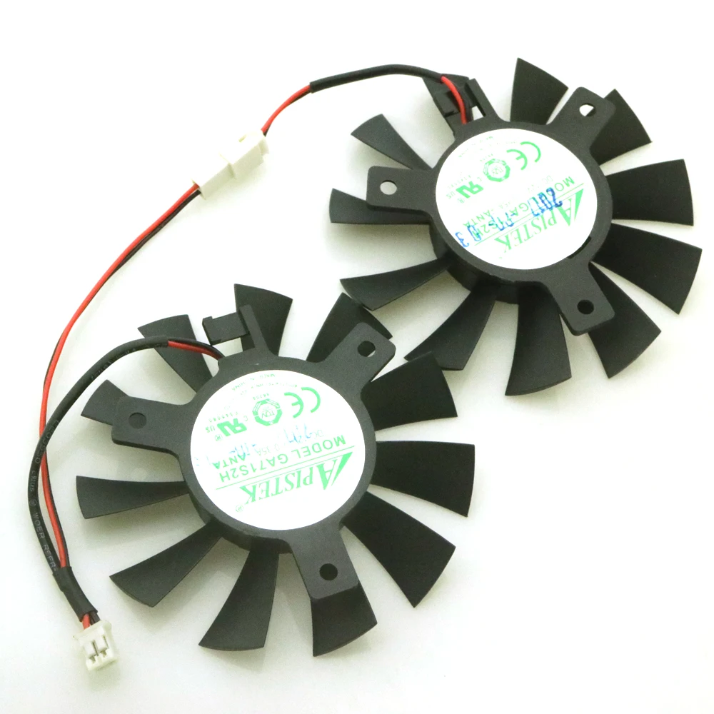 2pcs/lot GA71S2H PLA07010S12HH 12V 0.50A 65mm For ZOTAC GTX1050 GTX 1050 Ti 4GB OC Graphics Card Cooling Fan 2Pin