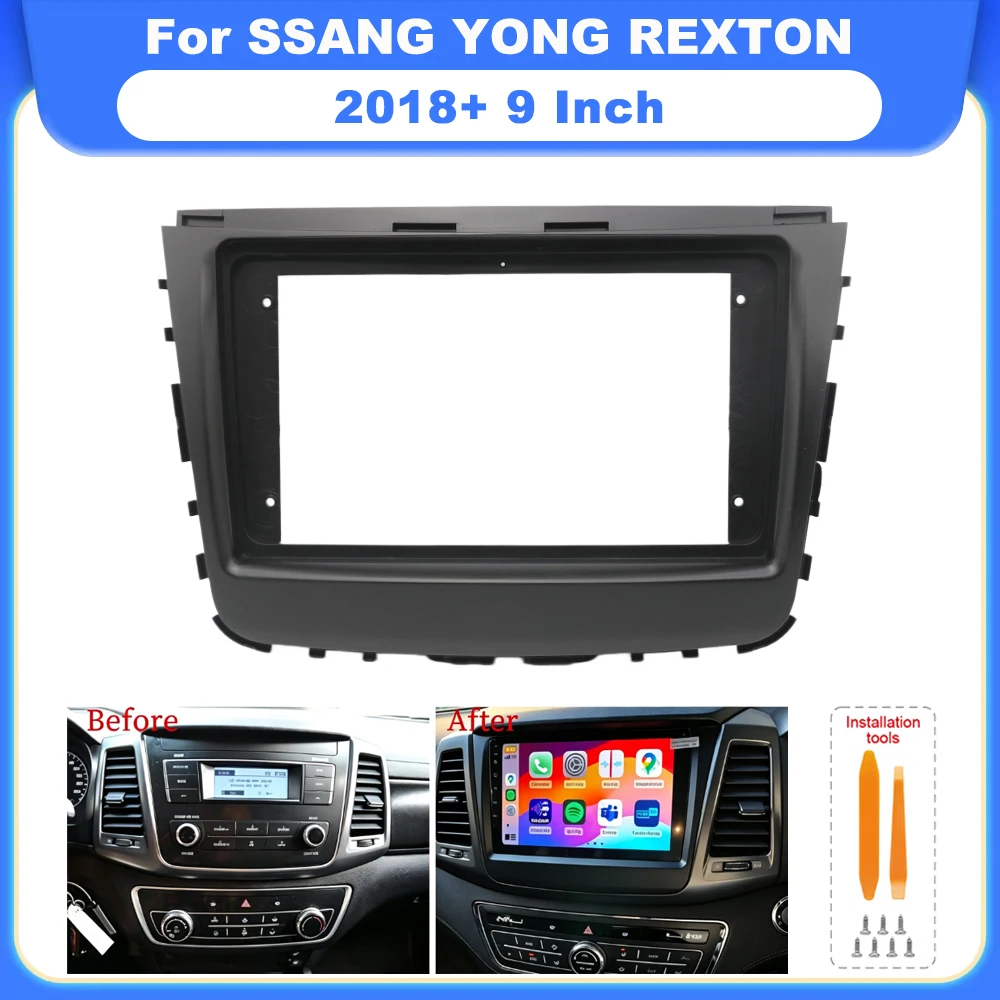9 INCH Android Car Radio Stereo Navigation Screen Accessories For SSANG YONG REXTON 2018+ Wiring Harness Cables Dashboard Frame