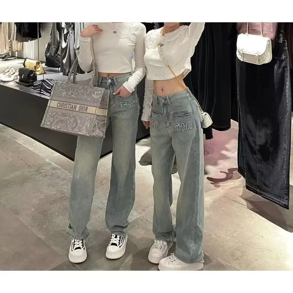 Vintage Jeans Woman High Waist Newjeans Streetwear Straight Leg Jeans Korean Fashion Denim Female Clothing Women's Pants