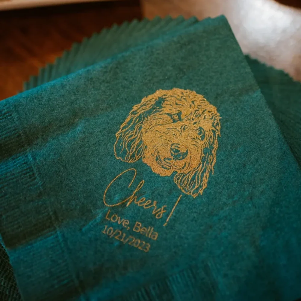 

50Pcs Pet Wedding Paper Napkins, Personalized Pet Wedding Napkins, Customized Pet Wedding Paper Napkin, Customized Paper Napkin
