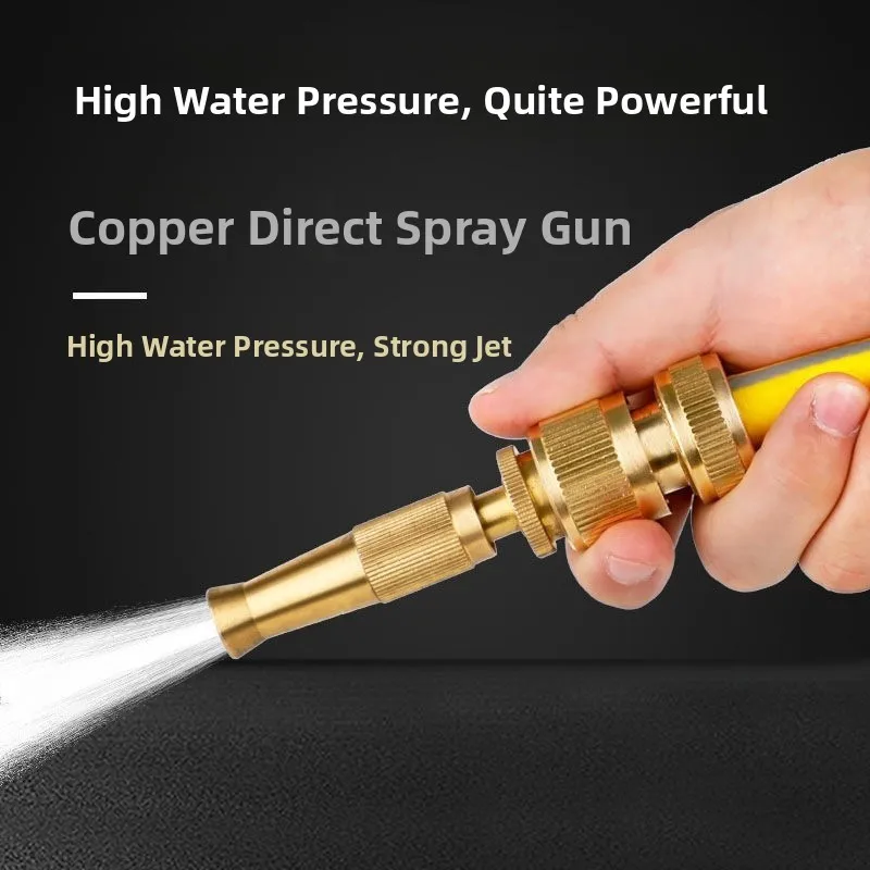 Gyro Alloy Direct Spray Garden Hose Pipe Set for Car Wash And Yard Cleaning Soft Flexible Durable Water Gun Nozzle Included