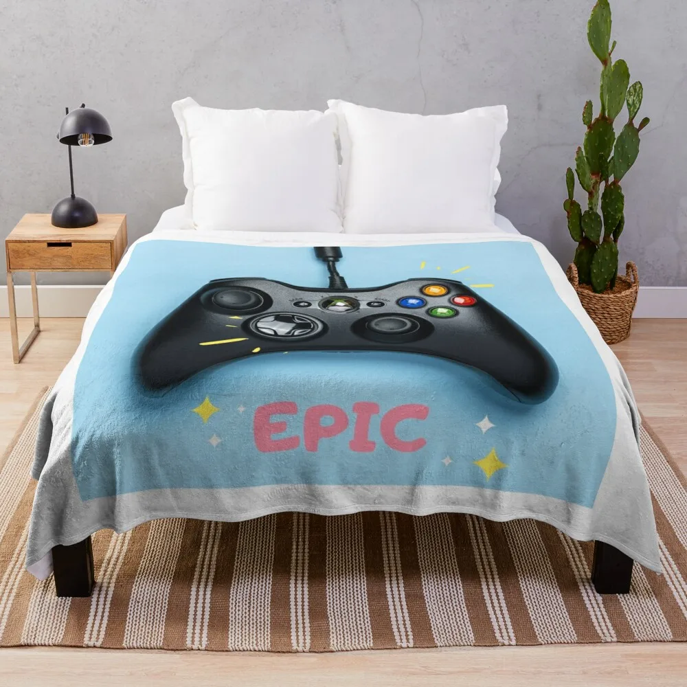 Gaming, controller, gamers video games player games Throw Blanket blankets and throws Retros Loose Blankets