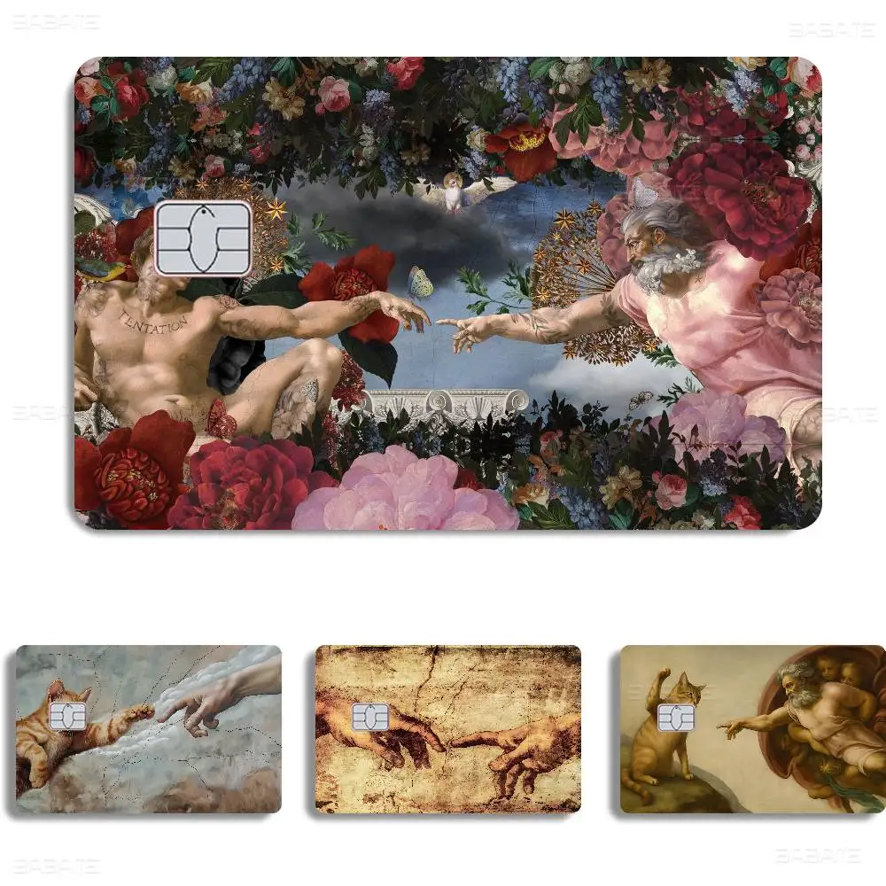 Classic Funny Art The Creation Of Adam Anmie Sticker Film Skin Cover For Credit Card Debit Bank Card Front
