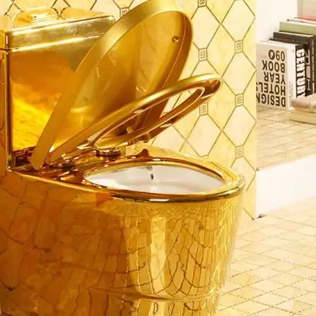 

Ceramic North America Style Plated Color Gold Toilet One Piece Bathroom WC