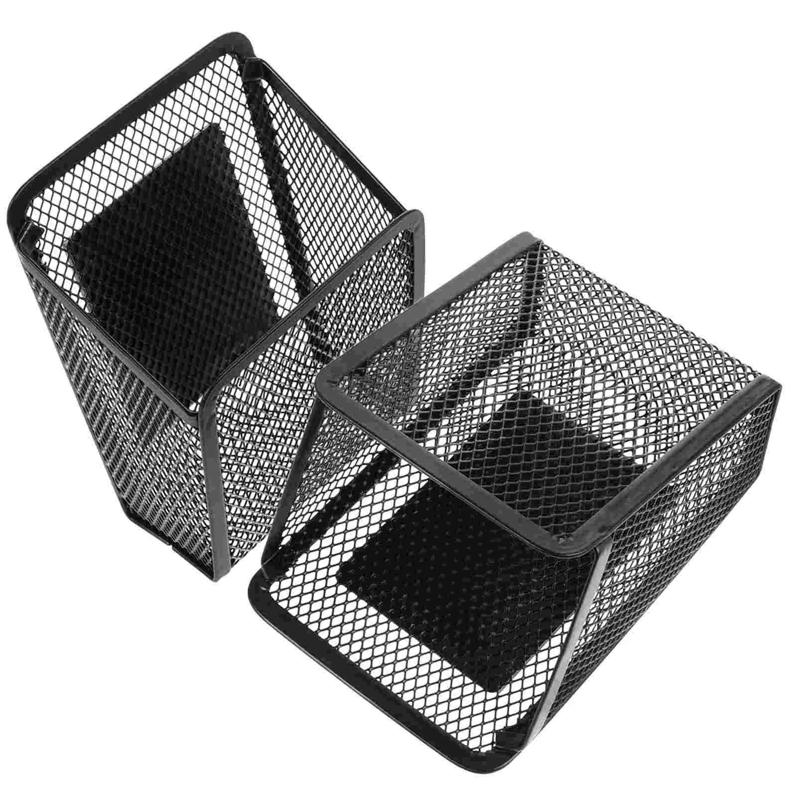 

2 Pcs Magnetic Magnetic Pencil Holders Mesh Iron Pen Baskets Metal Writing Utensil Storage Organizers for Whiteboards