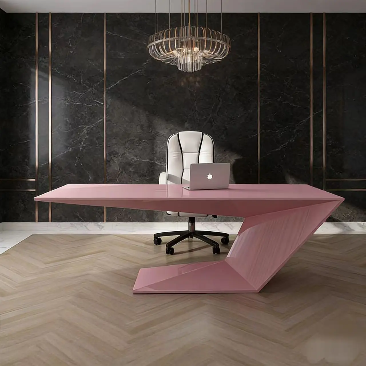 

bcModern Premium feel Office desk Baked lacquer process Three-dimensional line design Minimalist style Customizable*