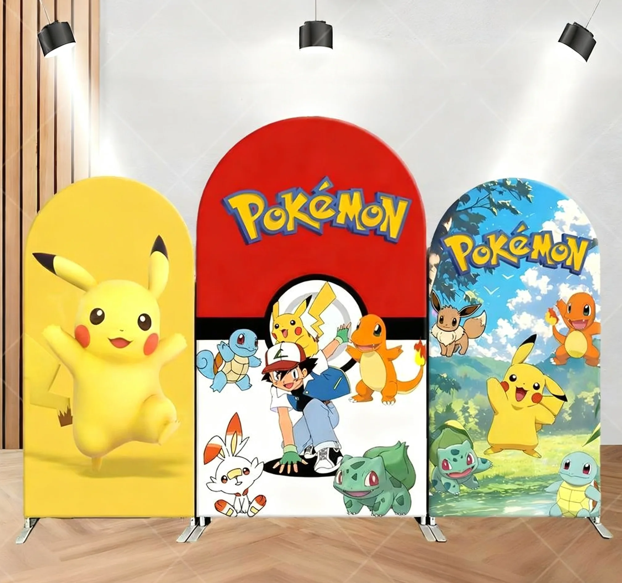 

Pokémon Pikachu Arched Backdrop Cover Children Boy Birthday Party Baby Shower Decoration Cartoon Photography Background Props