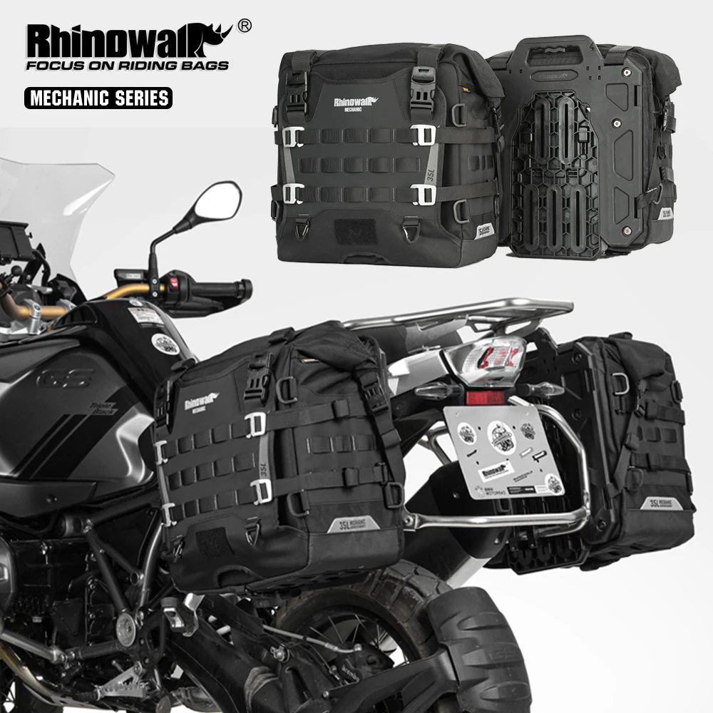 Rhinowalk Motorcycle Side Bag Waterproof 35L Motorbike Saddle Tail Pannier Travel Luggage Storage Bag Riding For BMW KTM