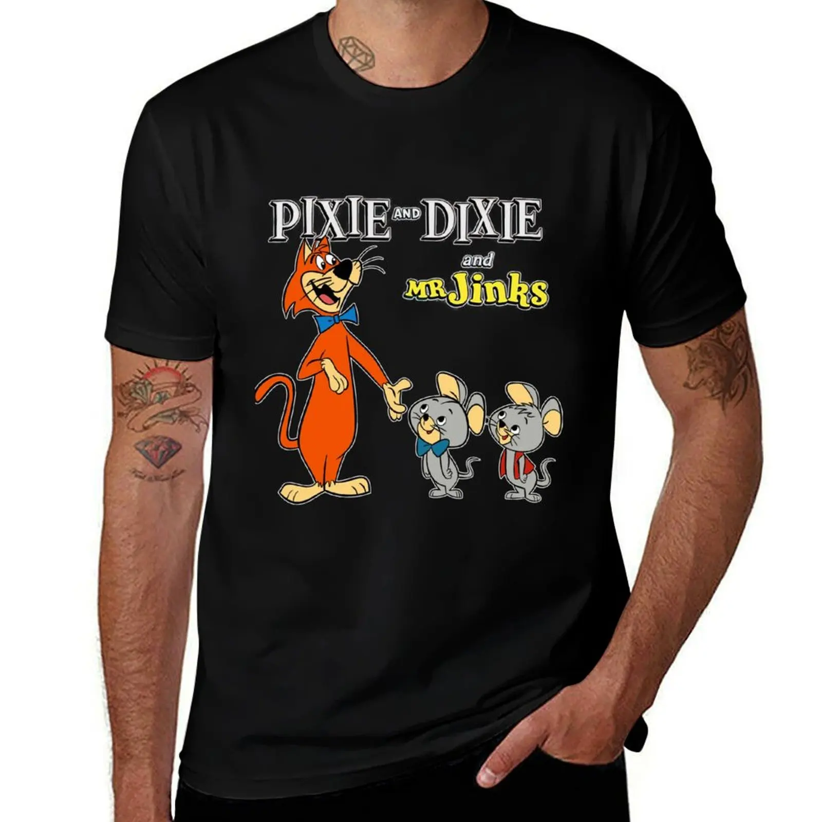 

Pixie And Dixie And Mr. Jinks T-Shirt man t shirt graphic cotton t shirts man 100% men t shirt cotton 100% T-Shirt