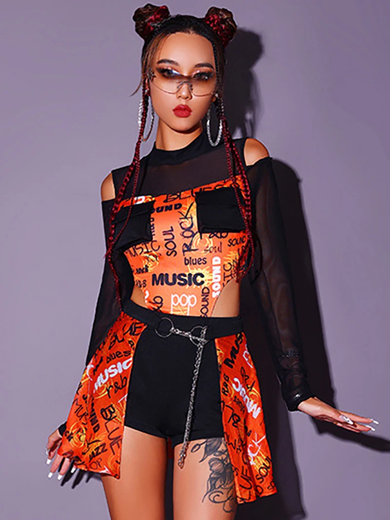 Tenues de danse Kpop sexy pour femmes, costume de danse jazz, vêtements de danse tricotés pour adultes, vêtements de danse de performance Hip Hop, Y2K, discothèque, bar, DJ, nouveau