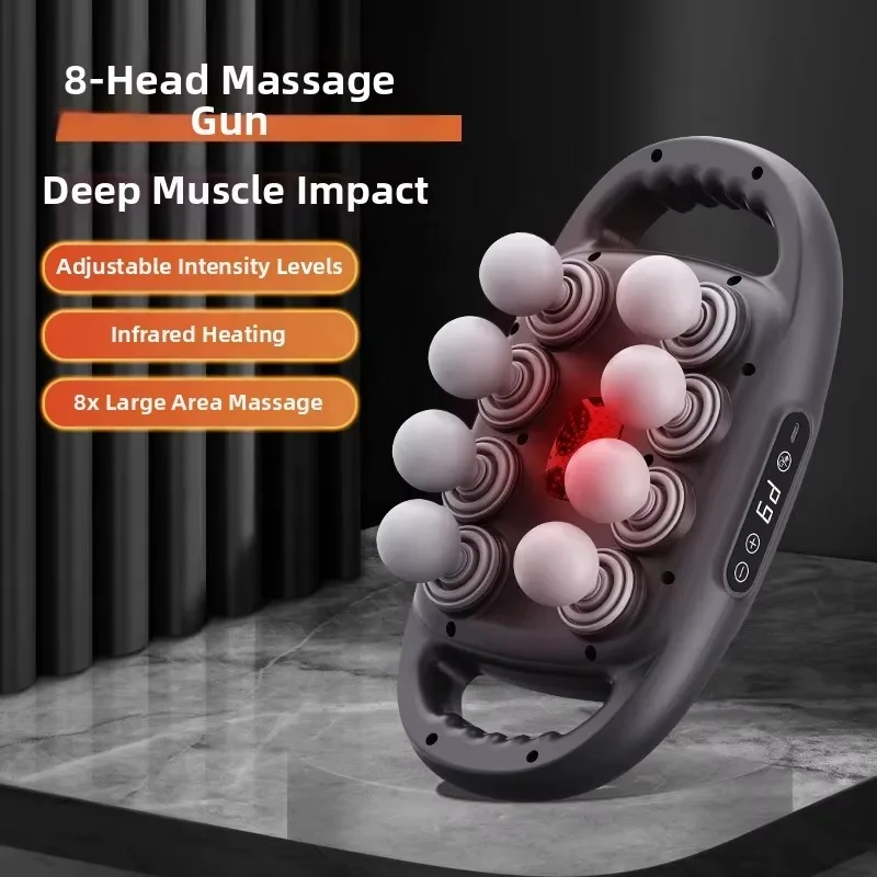 8-head fascia gun, professional high-frequency vibration muscle massage gun