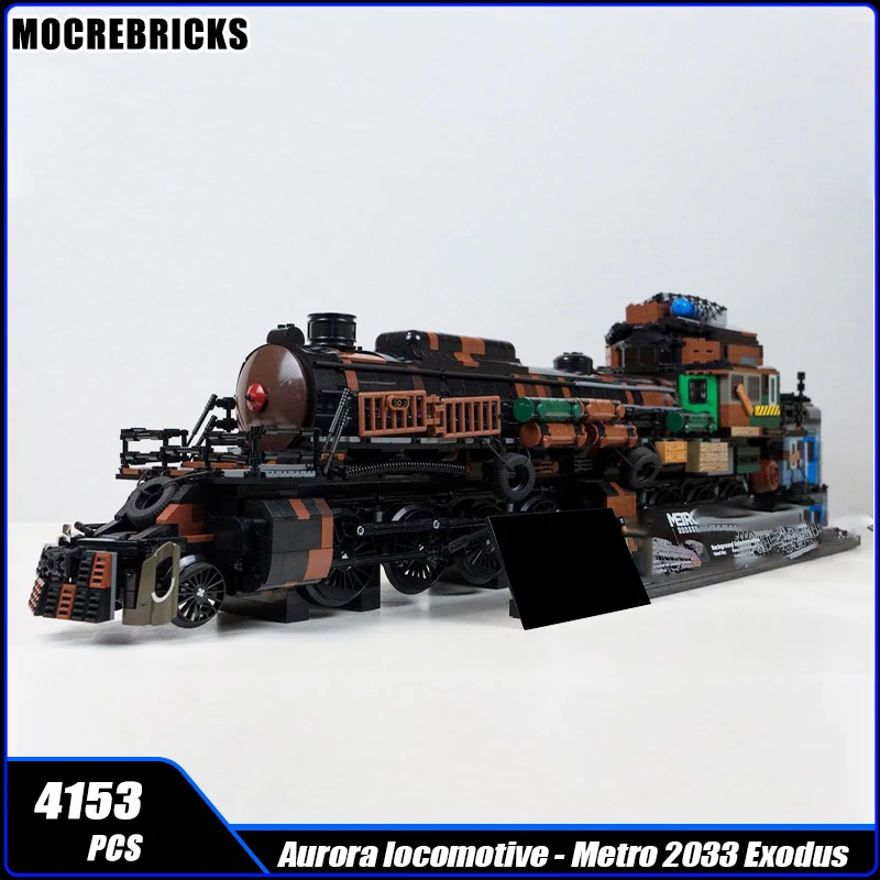 MOC-164268 City Railway Train Aurora Iocomotive - Metro 2033  Building Block Assembly Model Brick Toy Children\'s Christmas Gifts