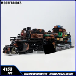 MOC-164268 City Railway Train Aurora Iocomotive - Metro 2033  Building Block Assembly Model Brick Toy Children's Christmas Gifts