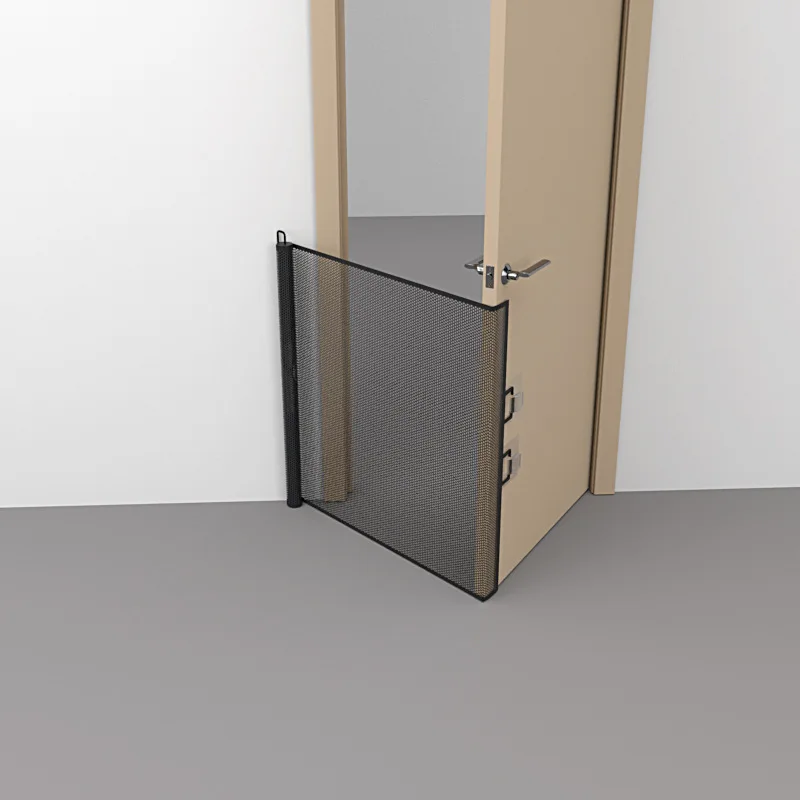 Automatic Retractable Pet Gate Barrier Dog Cat Enclosure Indoor Stairway Corridor Isolation Net No-Drill Safety Net Barrier