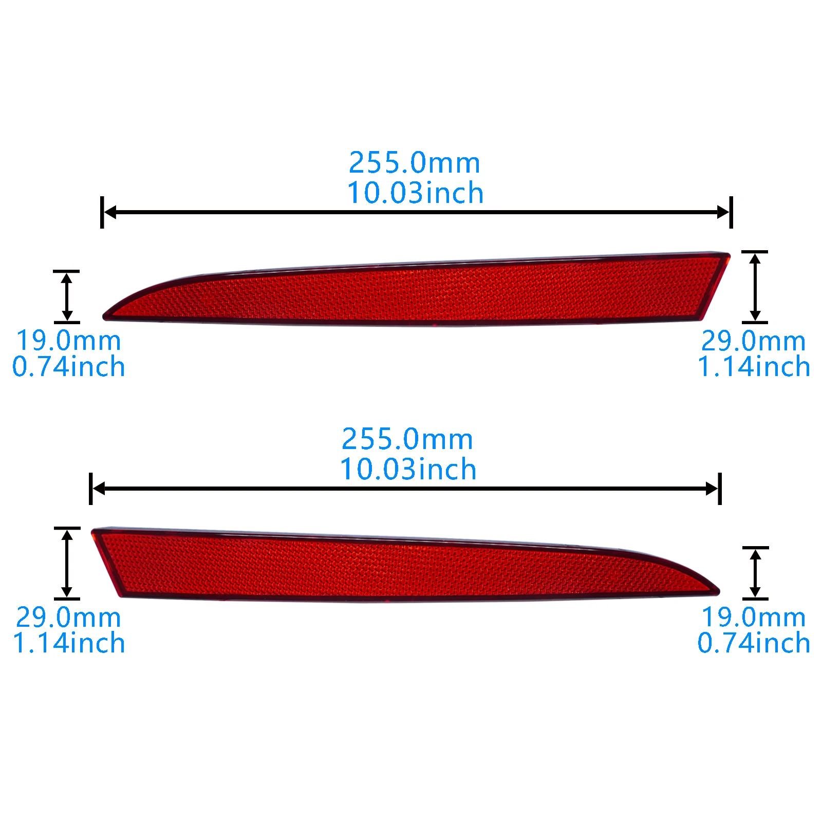 1 Pair Red Lens Rear Bumper Reflector For Seat Ibiza 6J MK V Hatchback 5D 2008-2012 N/S & O/S No Light