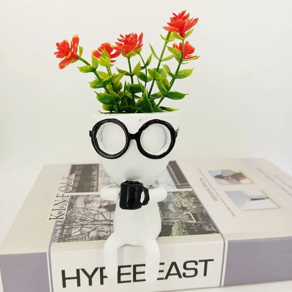 

Durable Resin Caraft Imitation Humanoid Vase Cartoon Unique Potted Humanoid Planter Cute Humanoid Planters Ornament Desk