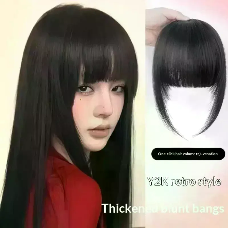 1Pcs Curved Bangs Human Hair Clip In French Bangs With Temple For Women Remy Hair Fringe With Temples Hairpieces For Daily Wear