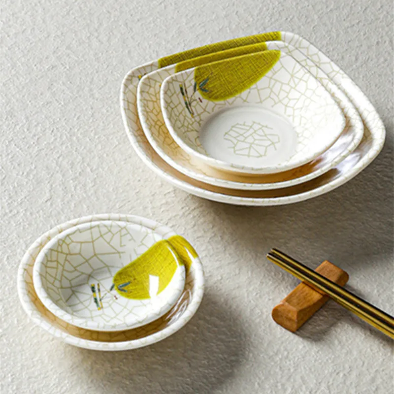 Chinese Style Melamine Sauce Dish Spice Vinegar Soy Oil Bowls Imitation Porcelain Plate Table Decoration Container for Hotel