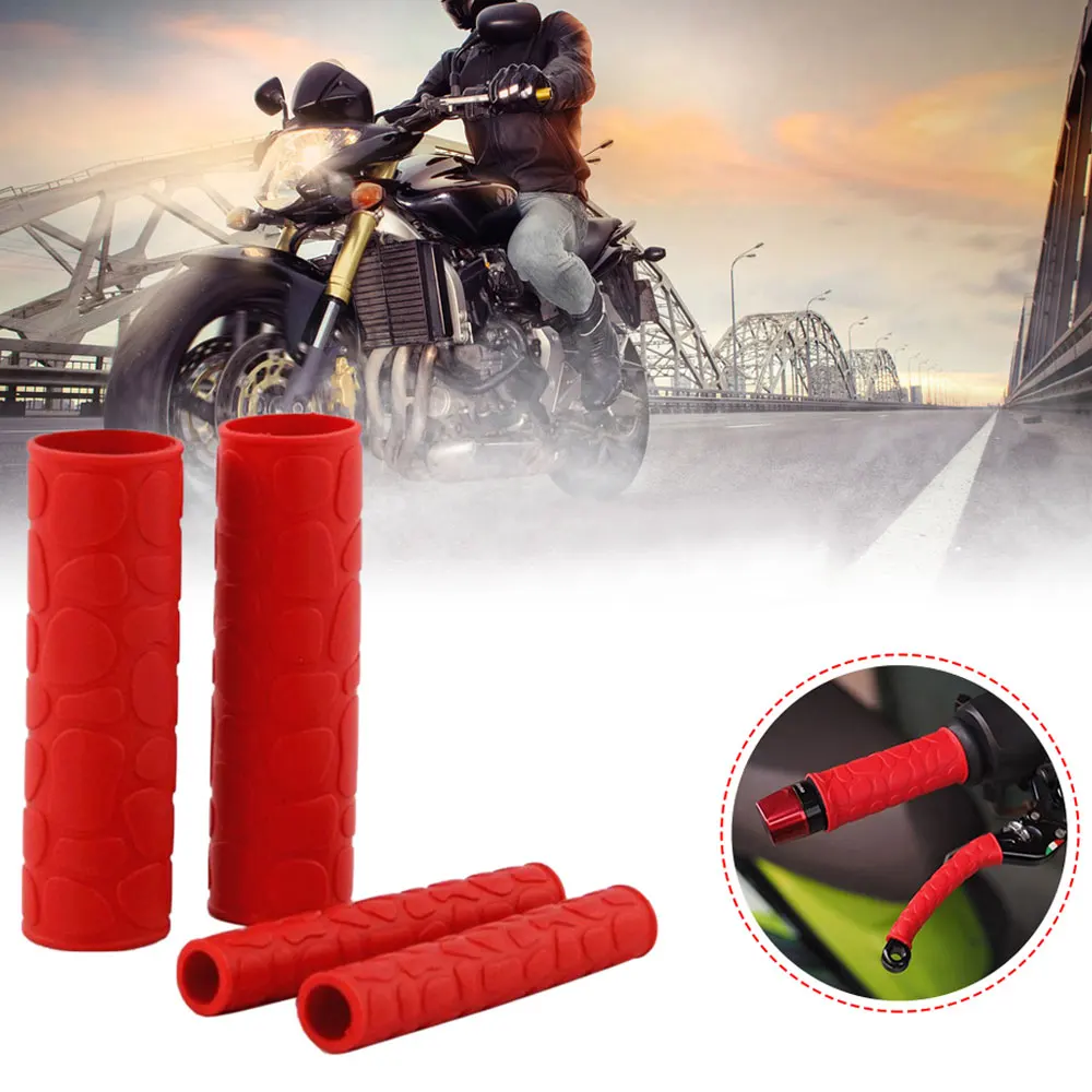 2 Pairs Universal Silicone Motorcycle Handlebar Grip Brake Clutches Lever Cover Protector Soft Rubber Bar Brake Handle Sleeve