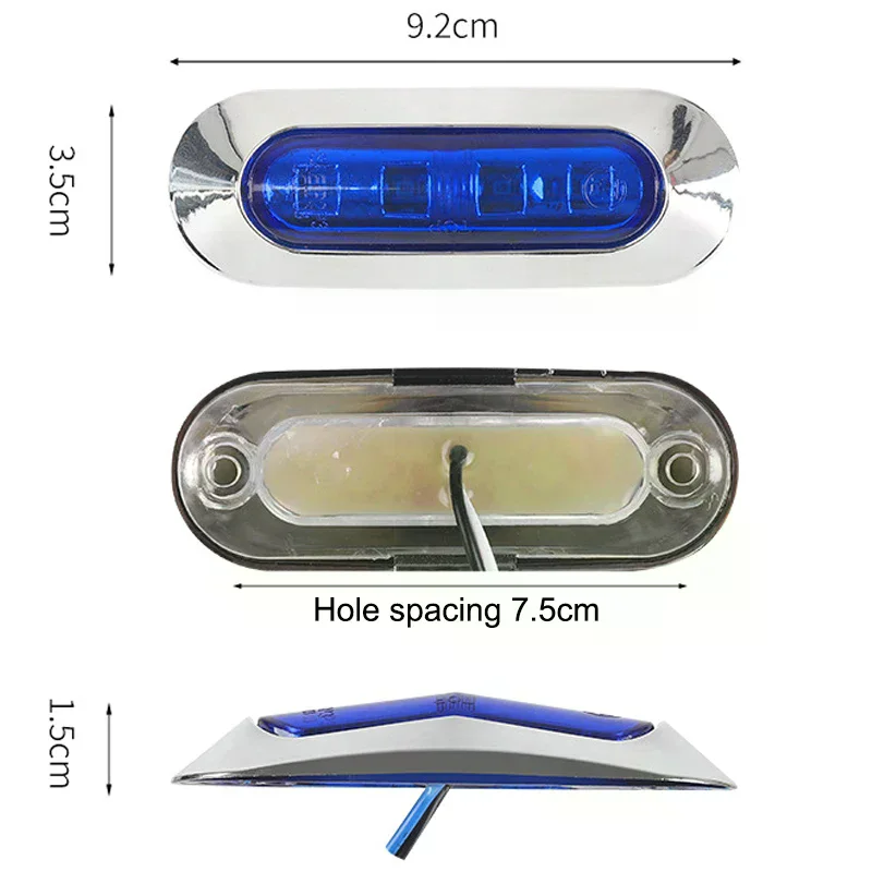 

2Pcs 12V-24V Boat Navigation LED Boat Navigation Lights Waterproof For Marine Yacht Boat Signal Lamp
