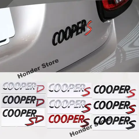 3D Metal Sports S Logo Car body Emblem SD Badge Rear Tail  Trunk Sticker For MINI Cooper S D F53 f54 F66 F55 F56 F60 R55 R56 R60