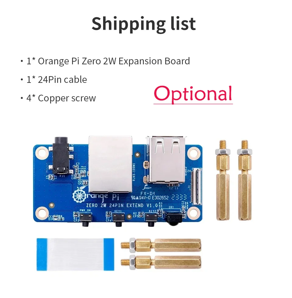 Orange Pi Zero 2W 1GB/ 1.5GB/ 2GB/ 4GB/ Expansion Board Optional DDR4 Mini PC Allwinner H618 WiFi Bluetooth BLE SBC Single Board