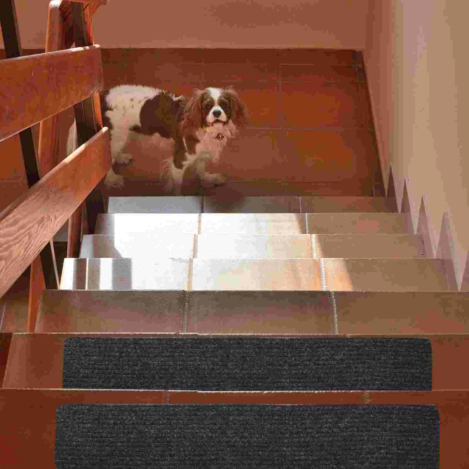 2 Pcs Stair Mat Non-slip Treads Carpet Self-Adhesive Pads Step Rugs Washable for Kids