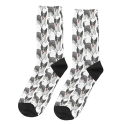 Retro Cardigan Welsh Corgi Merle Men's Socks Corgi Dog Animal Unisex Hip Hop Pattern Printed Happy Crew Sock Gift