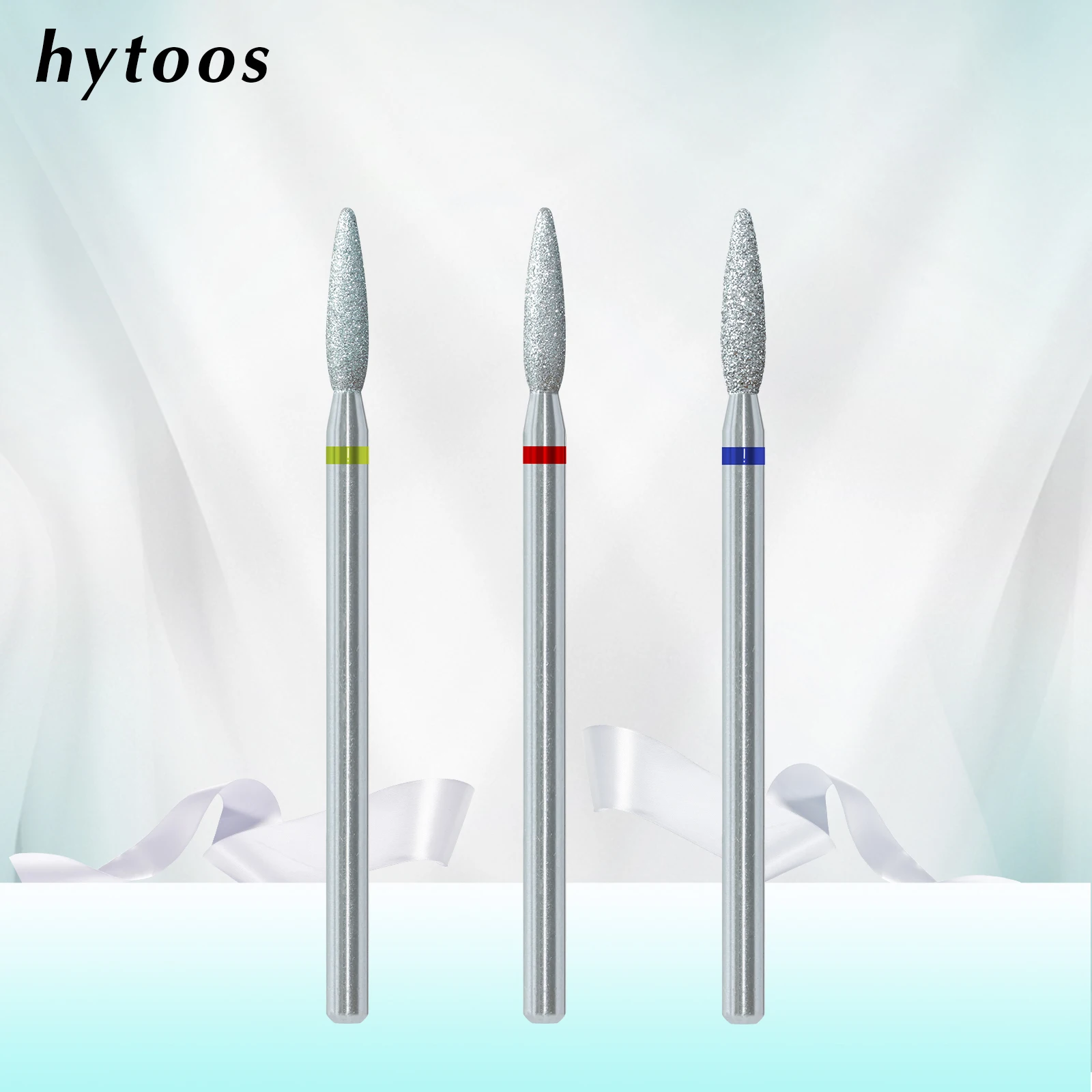 HYTOOS Chrome Diamond Nail Drill Bits Blunt-ended Pro Russian Cuticle Bit for Drills Dead Skin Cleaner Nails Pre-treatment Tool