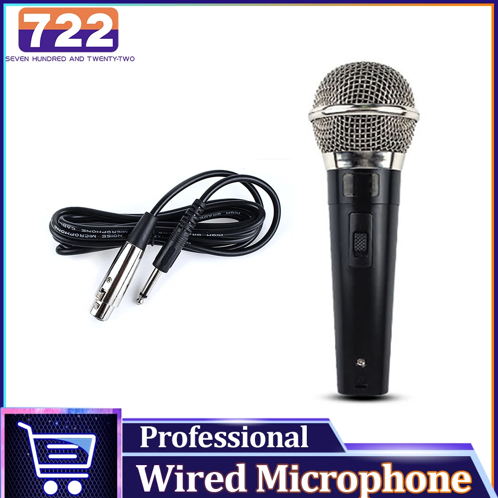 HD Portable Handheld Microphone Wired Karaoke Mic Condenser Microphone with On and Off Switch for Singing KTV Stage Performance