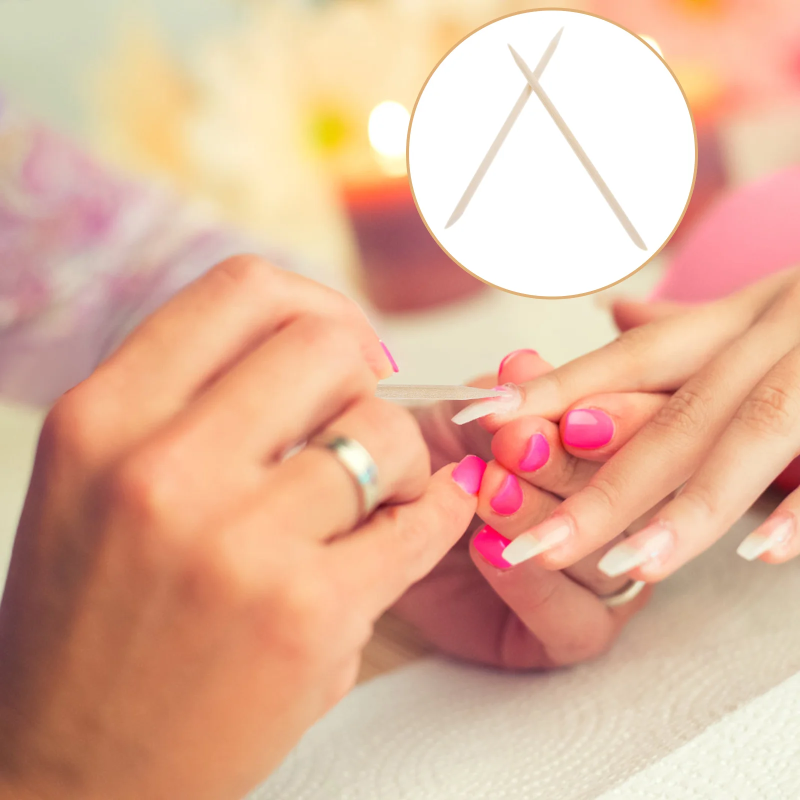 300 Stück Holz-Nagelstäbchen, doppelseitiges Nail-Art-Werkzeug zum Entfernen von Gel-Nagellack und Nagelhautpflege, professionelle Maniküre- und Pediküre
