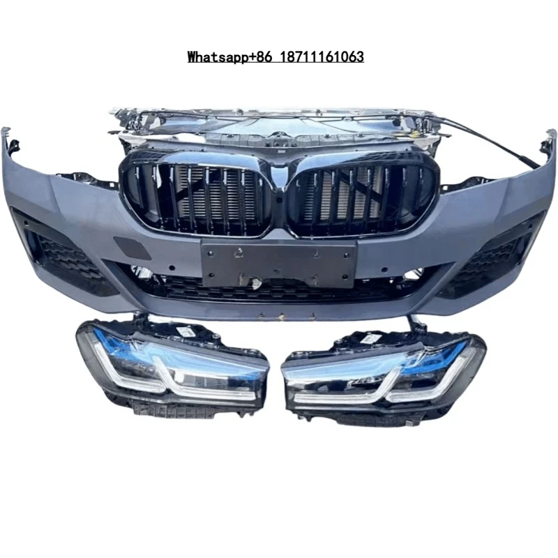 For 5 Series Front Bumper Assembly for 525i 530i 540i G30 G38 G30 M5 Including Center Grid Headlight Water Tank Frame Grille