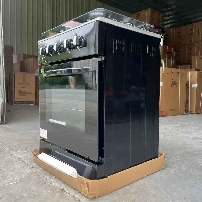 Standing Cooker Range 4 Burners Stove **Black Stainls Steel Body Oven High Quality 0mm Width