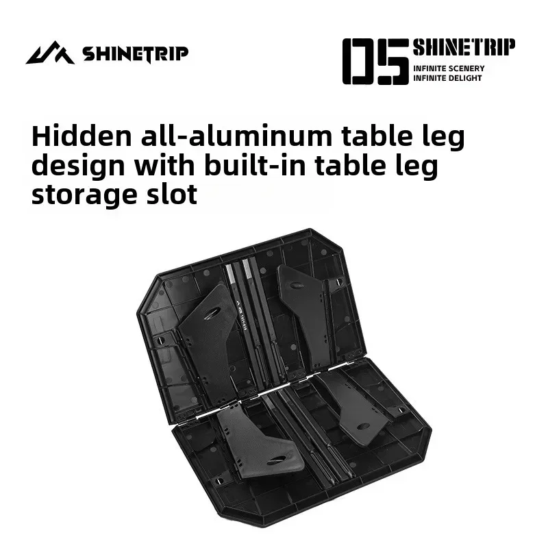 ShineTrip Outdoor Opvouwbare Campingtafel Kunststof Aluminiumlegering Multifunctionele Verstelbare Schrijfopbergtafel Outdoor Producten