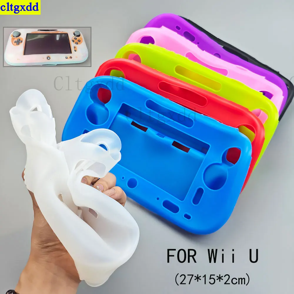 Cltgxdd 1 piece FOR Wii U game handle Soft silicone rubber full body protective sleeve gel shell WII U game handle protective