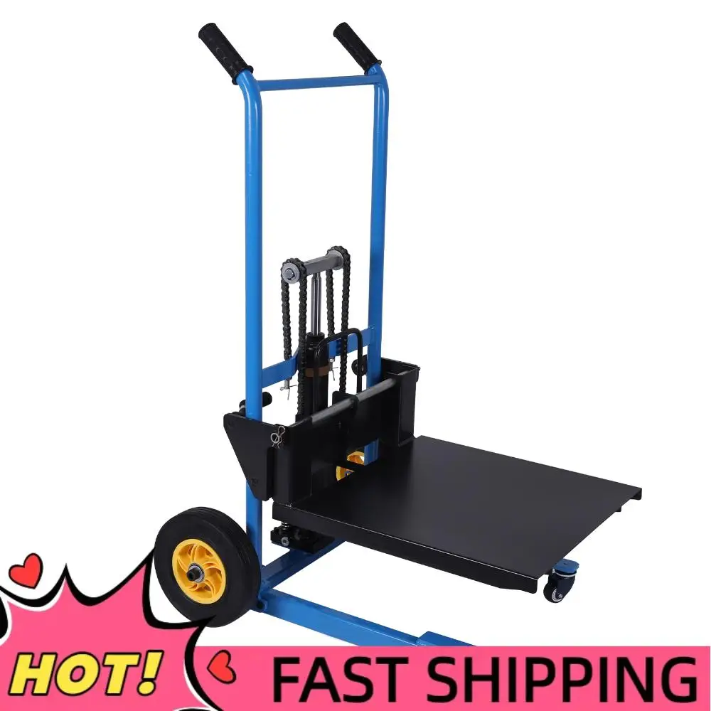 

Ручной штабелер грузоподъемностью 450 фунтов с регулируемыми вилами, ручной вилочный погрузчик для гаражей, складов и заводов
