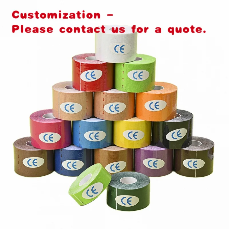 

Custom.Factory Custom Safety Therapy Хлопок 5 м 5 см Kt Водонепроницаемая лента для фитнеса k Спортивная конезиологическая лента для мышц